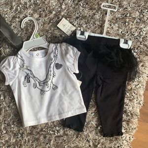 Guess two piece top‎ and tulle leggings set